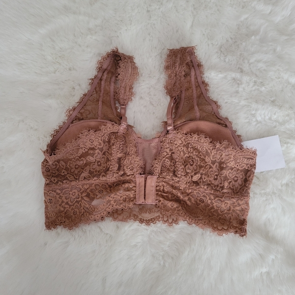 💐AERIE EYELASH LACE PADDED PLUNGE BRALETTE SIZE L - Picture 8 of 9